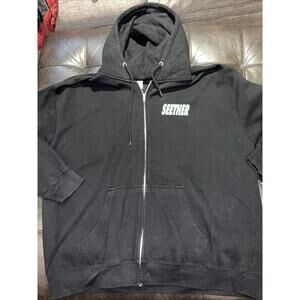 Seether Logo Band Full Zip Hooded Jacket Black Size 3XL